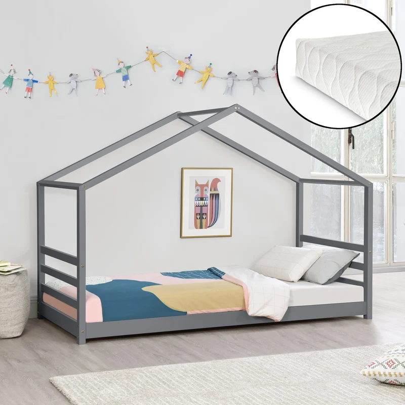 Cama infantil Vardø con colchón de espuma fría 90x200 cm en varios colores en.casa