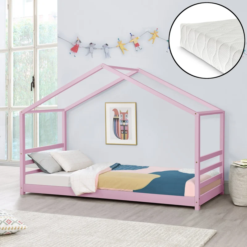 Cama infantil Vardø con colchón de espuma fría 90x200 cm en varios colores en.casa
