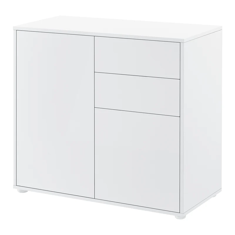 Cómoda Paarl con 2 cajones sin mango y 2 puertas 74x79x36cm [en.casa]