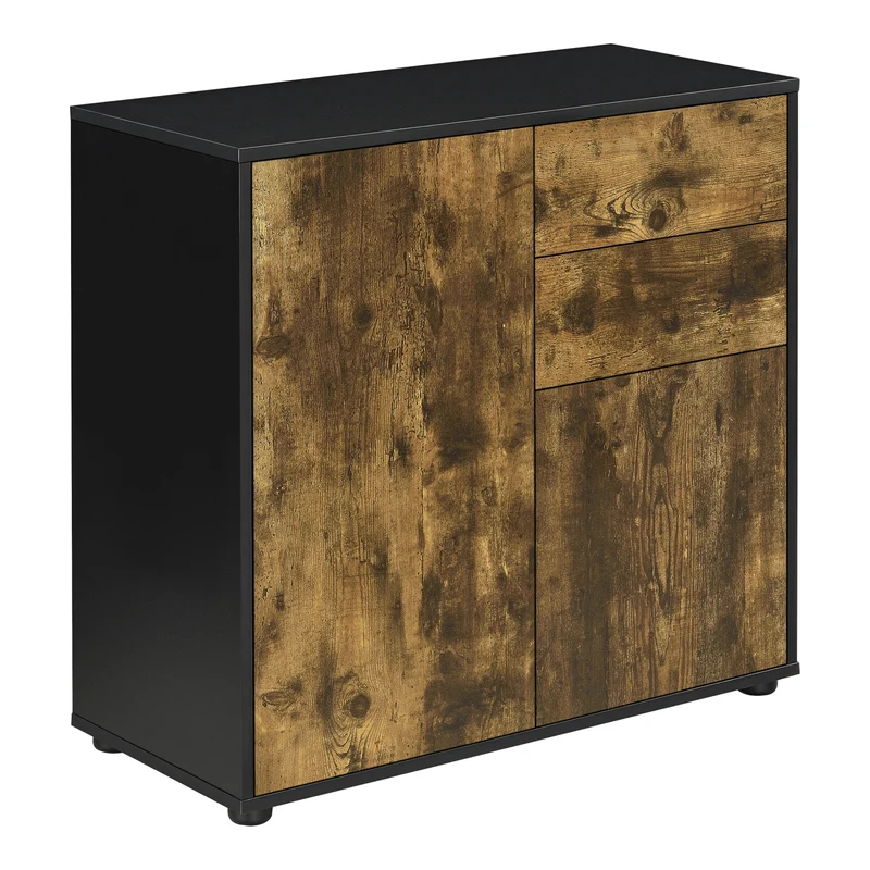 Cómoda Paarl con 2 cajones sin mango y 2 puertas 74x79x36cm [en.casa]