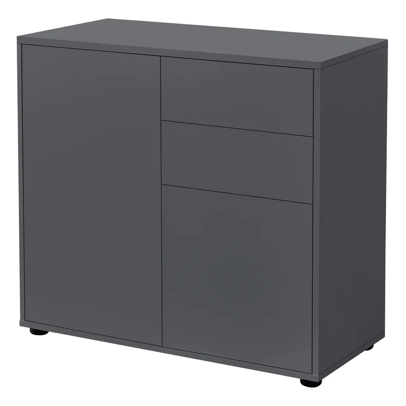 Cómoda Paarl con 2 cajones sin mango y 2 puertas 74x79x36cm [en.casa]