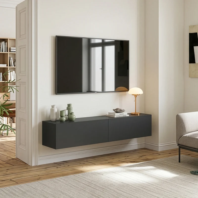 Mueble de TV de pared Evaton [en.casa]