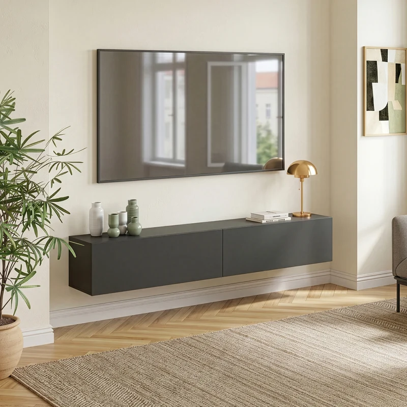 Mueble de TV de pared Evaton [en.casa]
