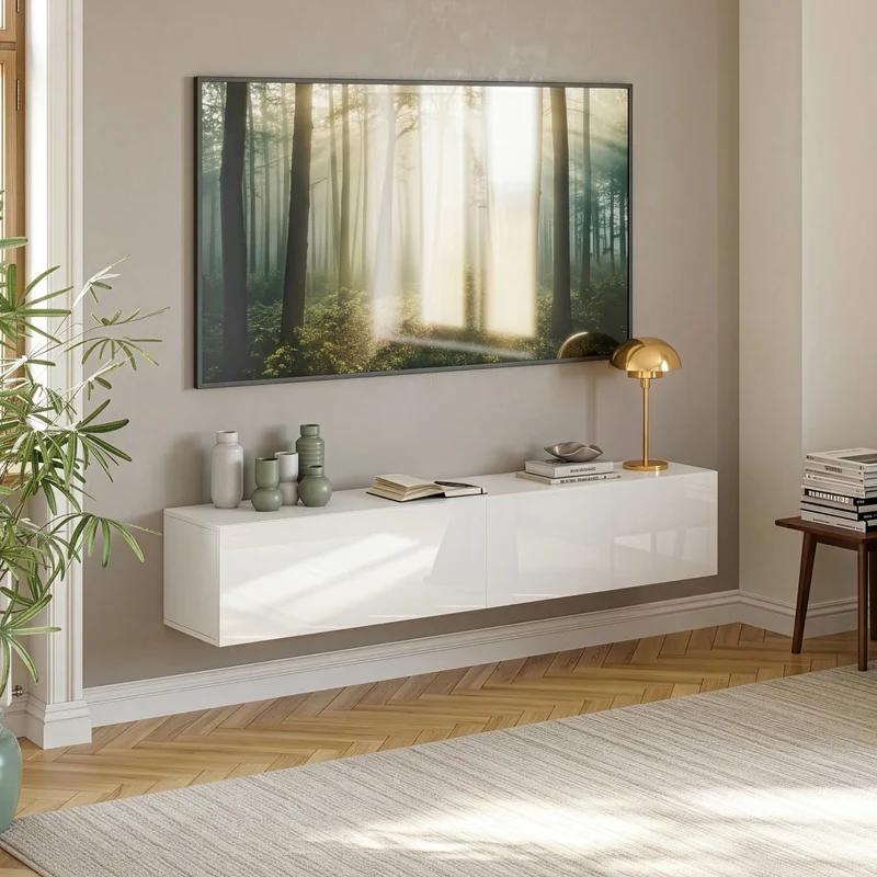 Mueble de TV de pared Evaton [en.casa]