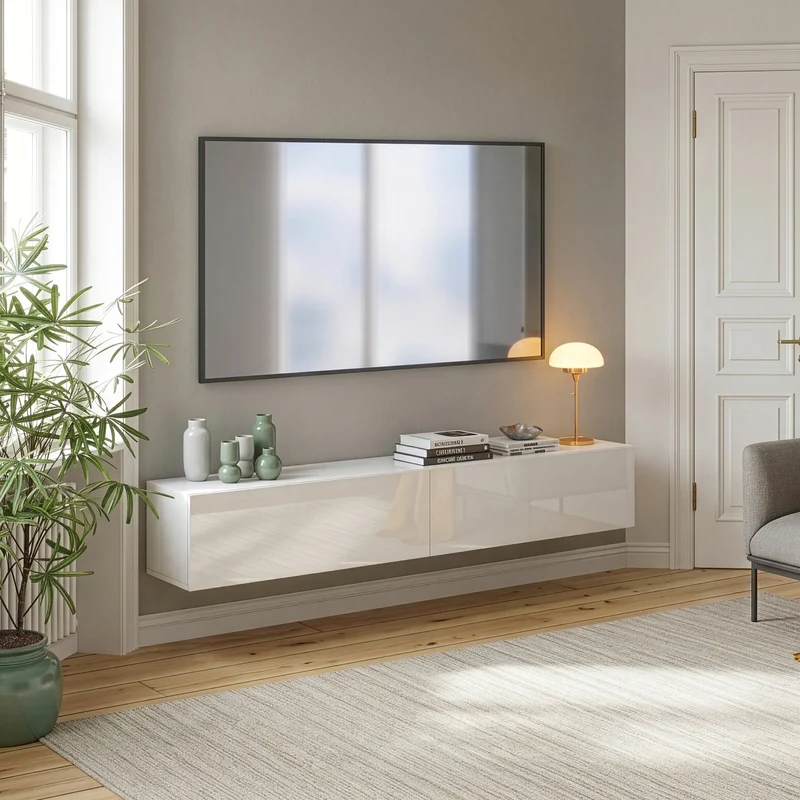 Mueble de TV de pared Evaton [en.casa]