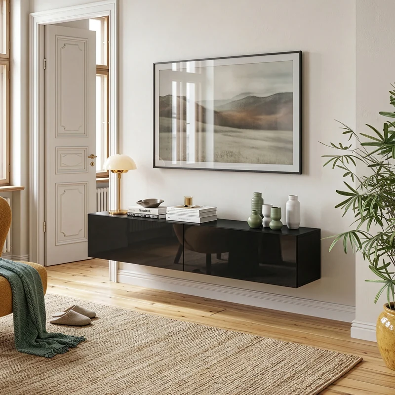 Mueble de TV de pared Evaton [en.casa]