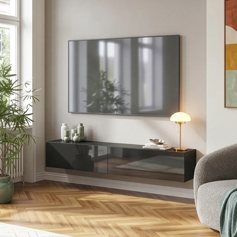 Mueble de TV de pared Evaton [en.casa]