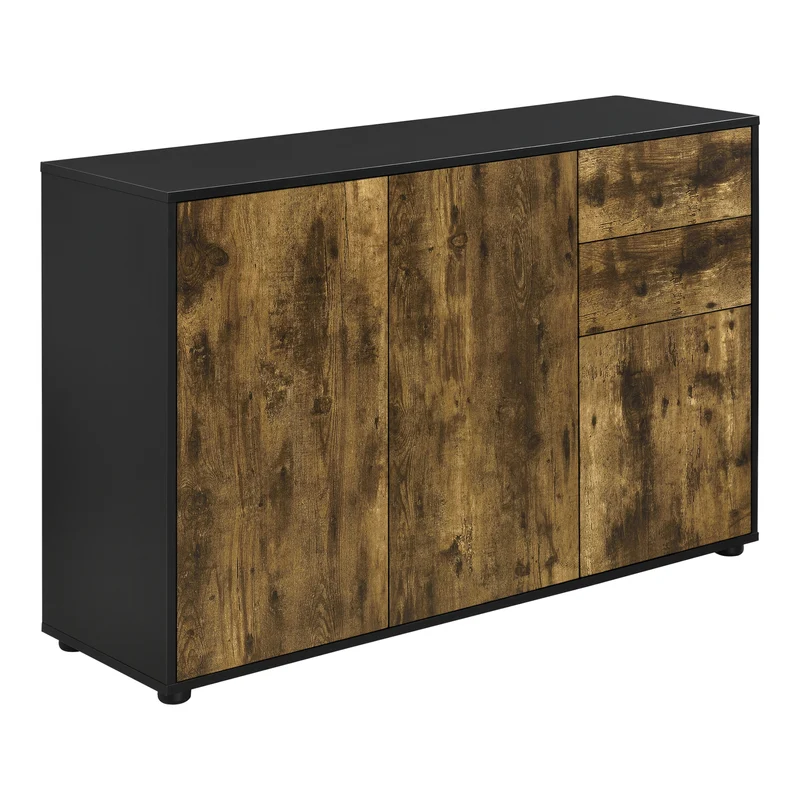 Cómoda Paarl con 2 cajones sin mango y 3 puertas 74 x 117 x 36 cm [en.casa]