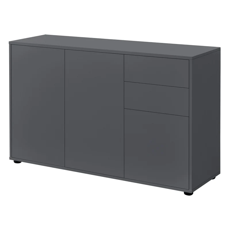 Cómoda Paarl con 2 cajones sin mango y 3 puertas 74 x 117 x 36 cm [en.casa]