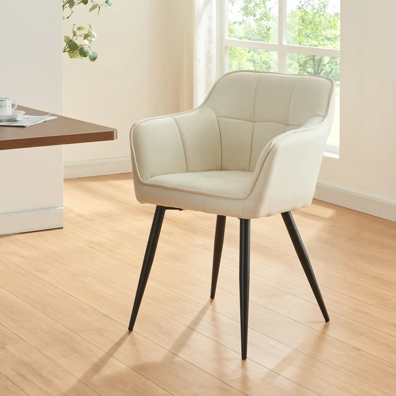 Silla de comedor Birmingham con reposabrazos 81x57x53 cm - [en.casa]