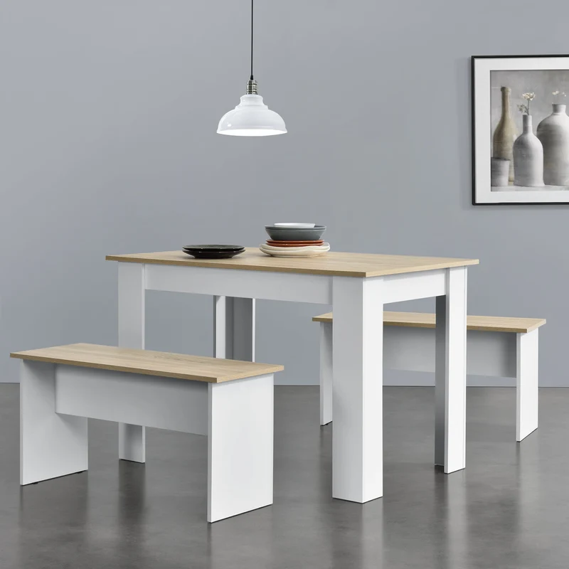 Conjunto de mesa y banco 110x70 cm en varios colores en.casa