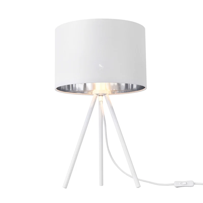 Lámpara de mesa Metz Max 40W con pantalla de tela y pies de metal lux.pro