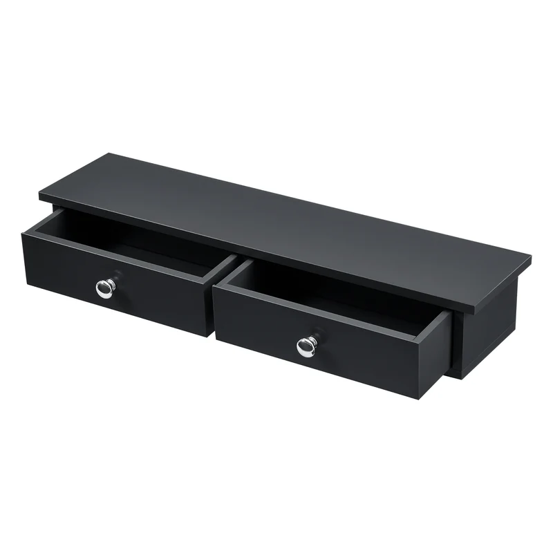Estantería de pared Geeste 60x15x10 cm con 2 cajones [en.casa]