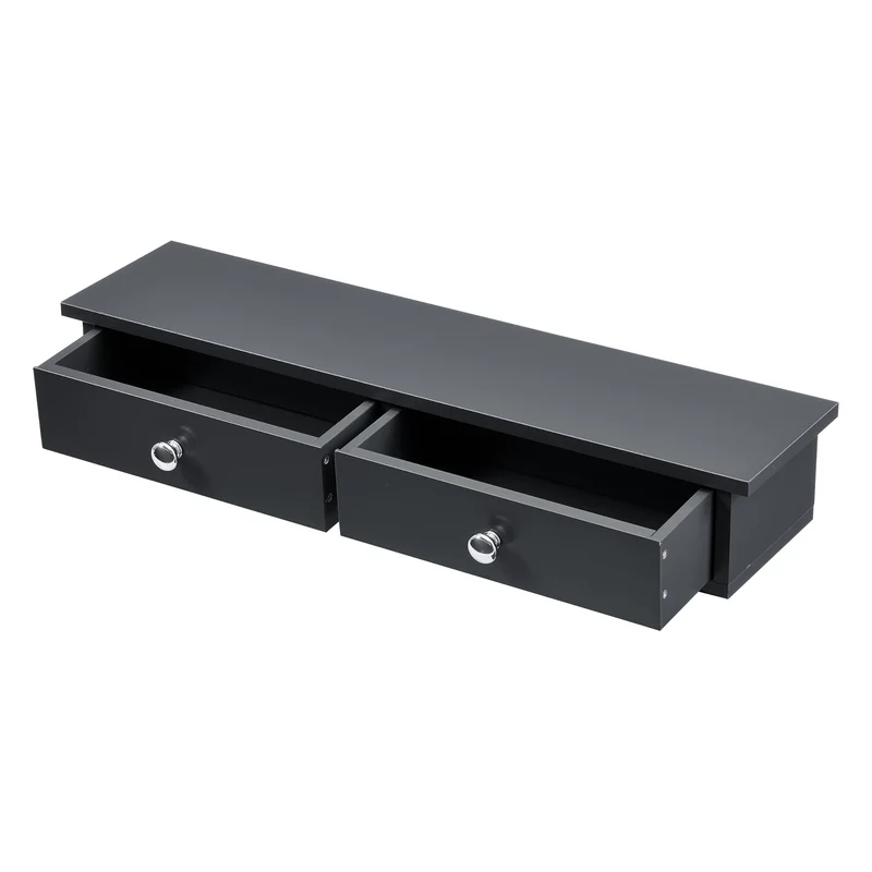 Estantería de pared Geeste 60x15x10 cm con 2 cajones [en.casa]