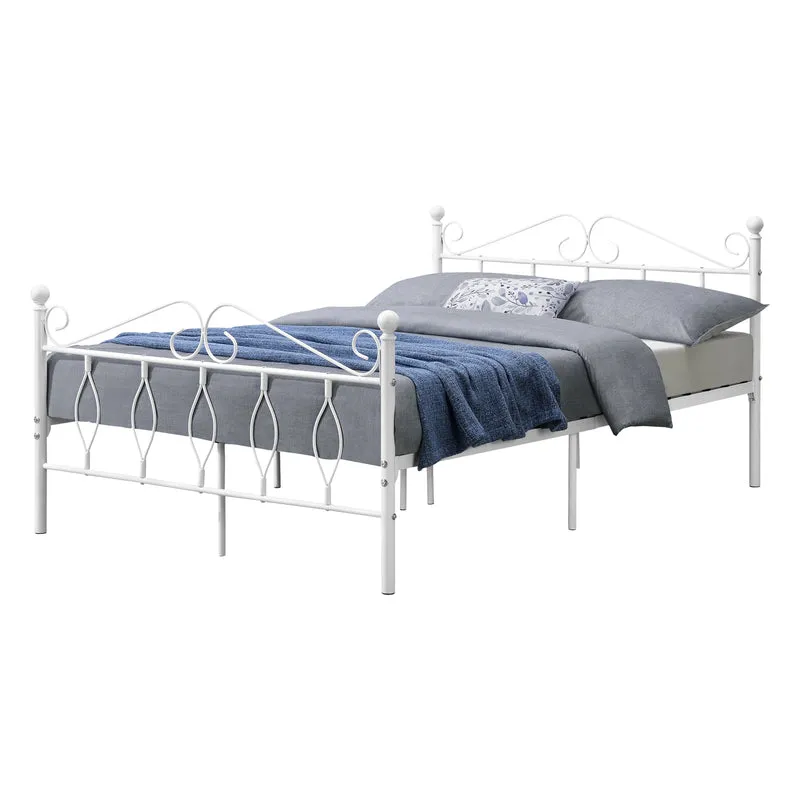 Cama de metal Apolda hasta 300 kg varios tamaños blanco [en.casa]