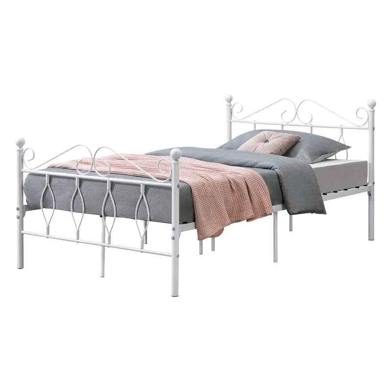 Cama de metal Apolda hasta 300 kg varios tamaños blanco [en.casa]