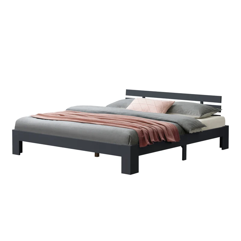 Cama de madera Nivala con cabecero, varios colores y tamaños en.casa