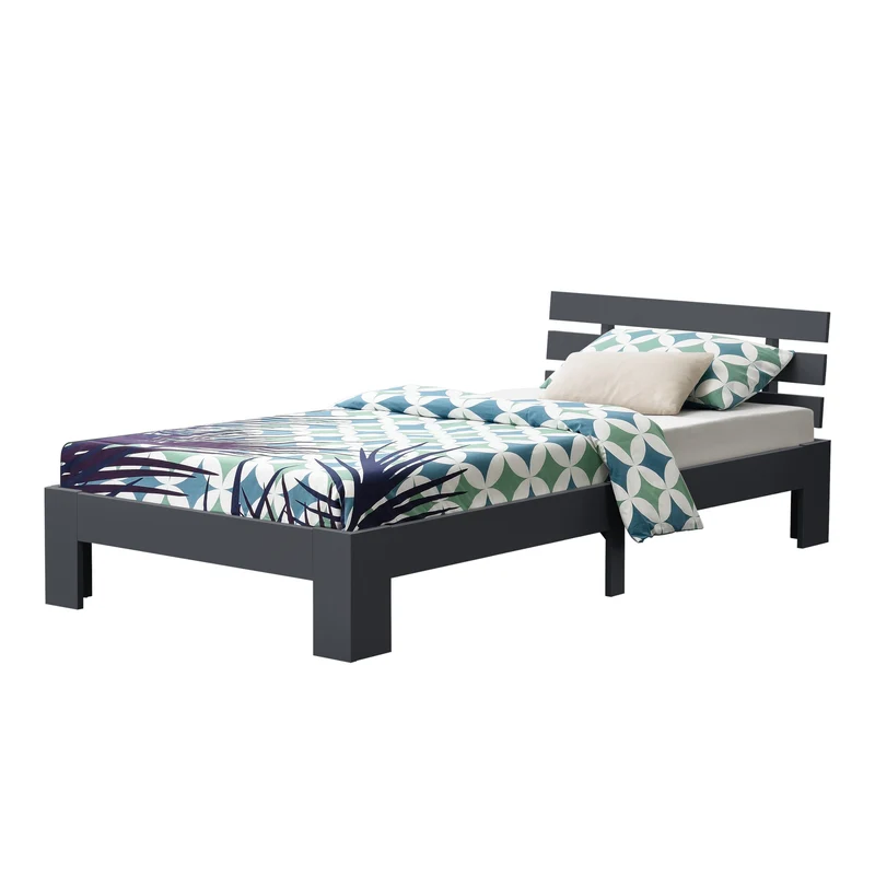 Cama de madera Nivala con cabecero, varios colores y tamaños en.casa