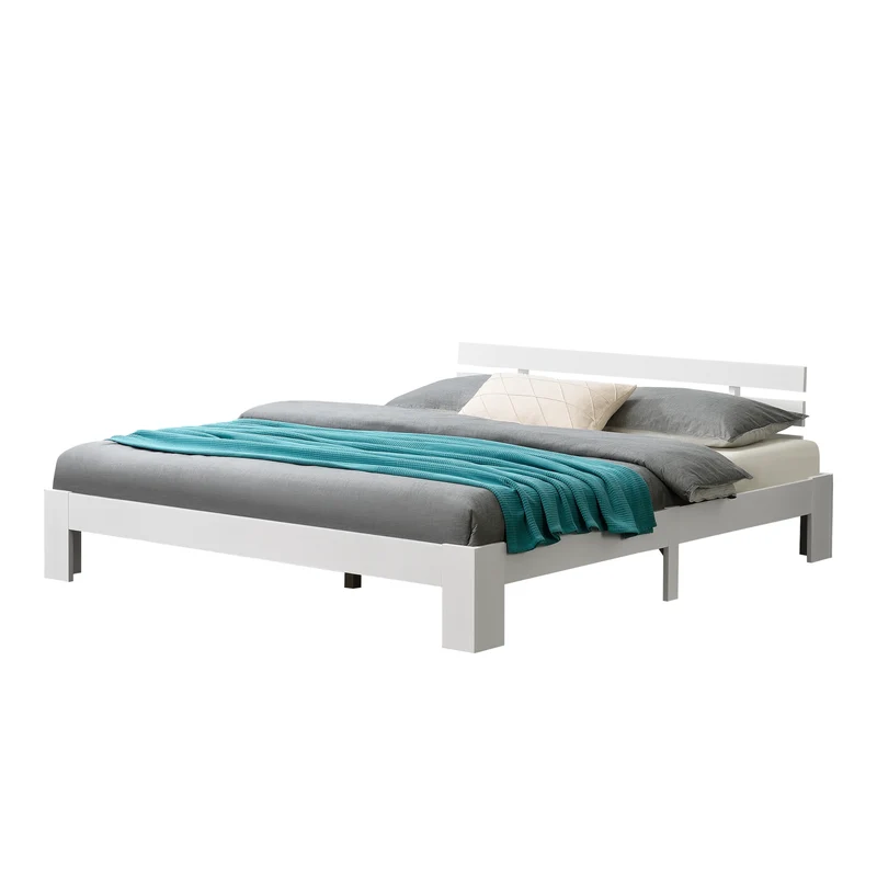 Cama de madera Nivala con cabecero, varios colores y tamaños en.casa