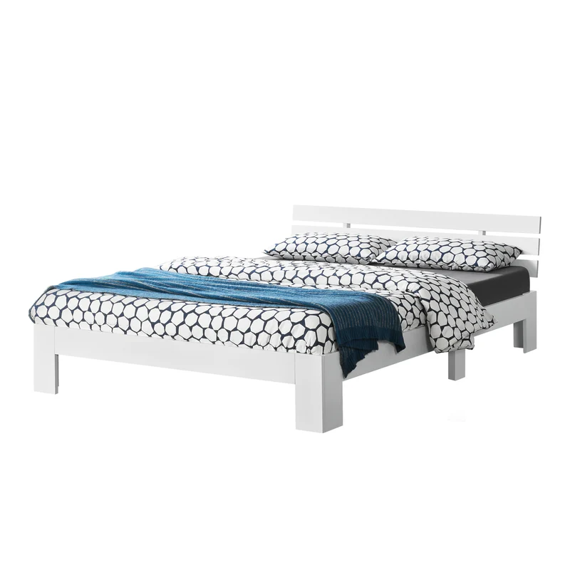 Cama de madera Nivala con cabecero, varios colores y tamaños en.casa