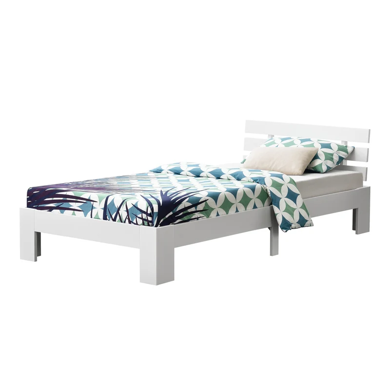 Cama de madera Nivala con cabecero, varios colores y tamaños en.casa