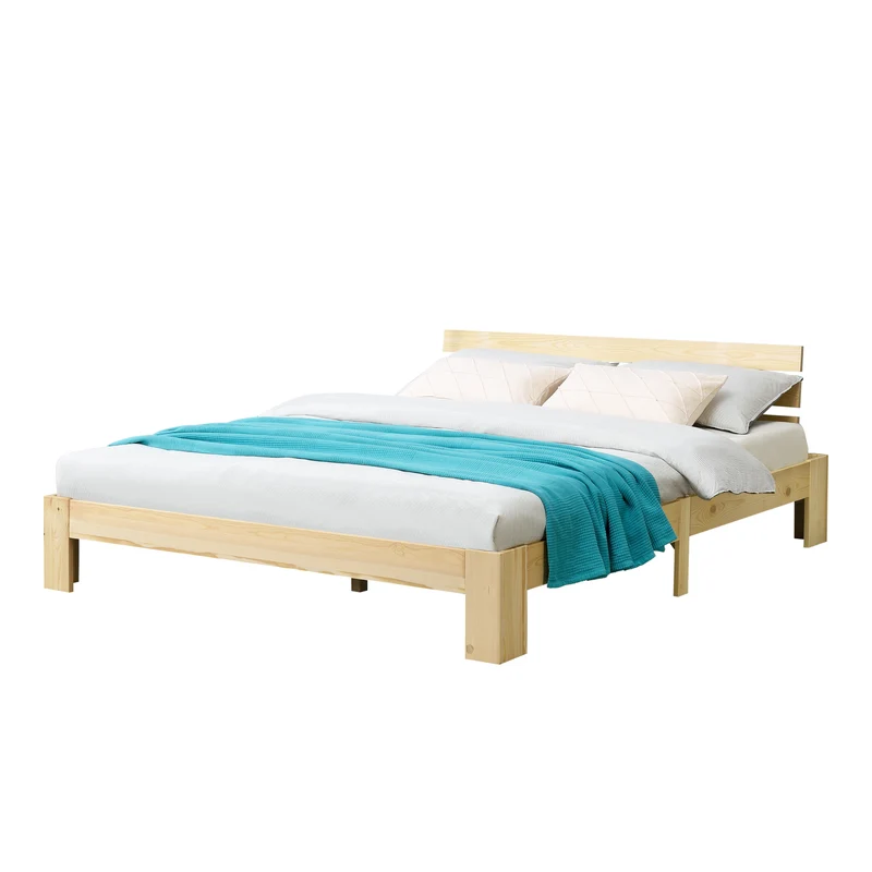 Cama de madera Nivala con cabecero, varios colores y tamaños en.casa