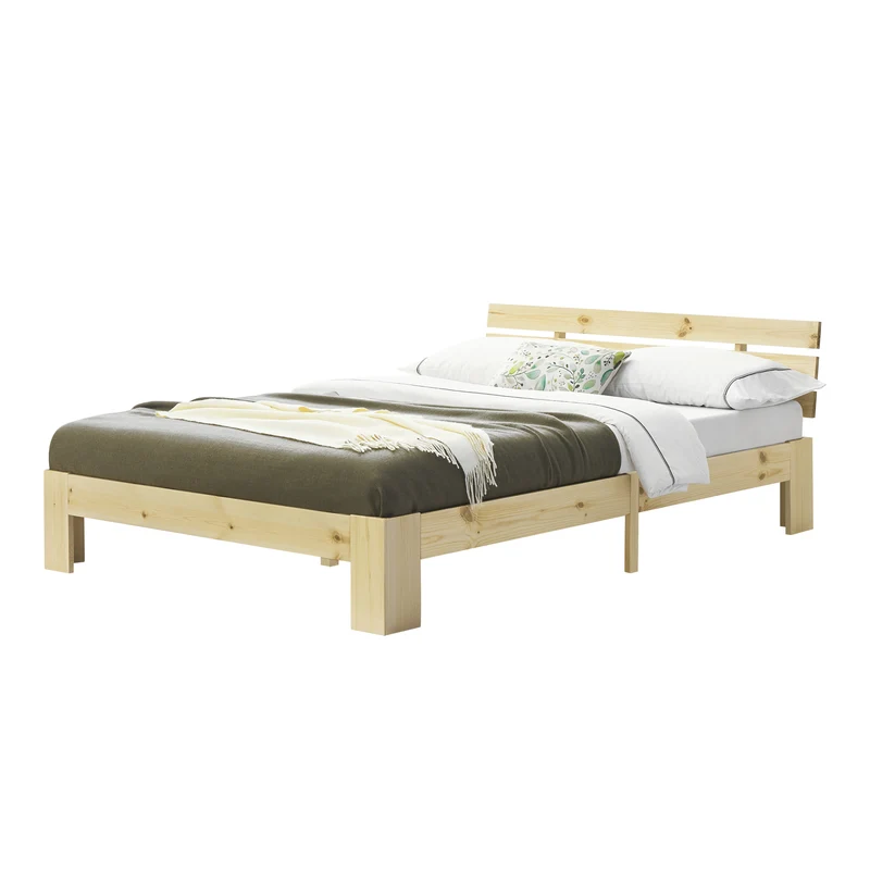 Cama de madera Nivala con cabecero, varios colores y tamaños en.casa
