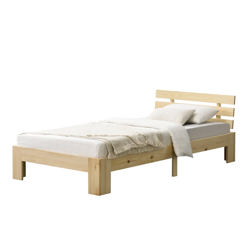 Cama de madera Nivala con cabecero, varios colores y tamaños en.casa