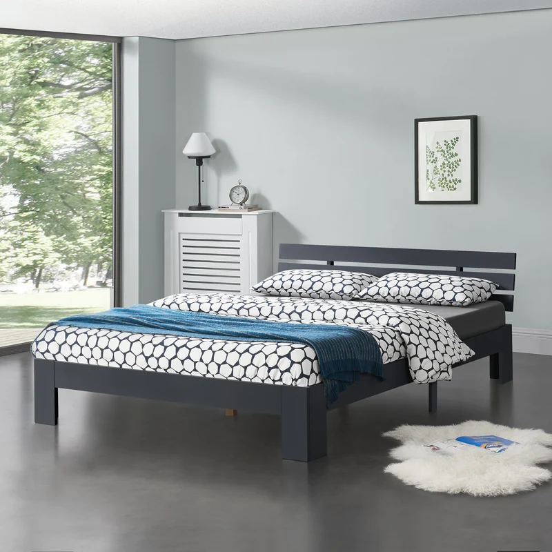 Cama de madera Nivala con cabecero, varios colores y tamaños en.casa