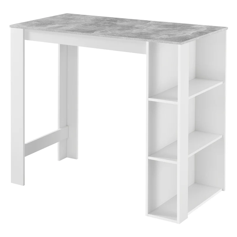 Mesa alta Danderyd 120x60x106 cm con 3 estantes [en.casa]