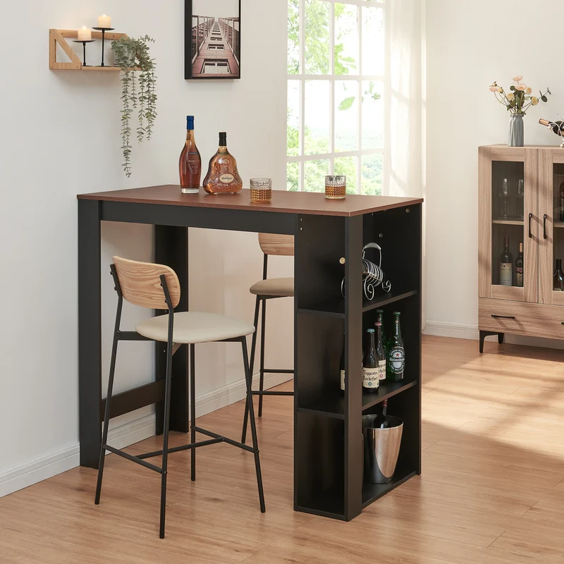 Mesa alta Danderyd 120x60x106 cm con 3 estantes [en.casa]