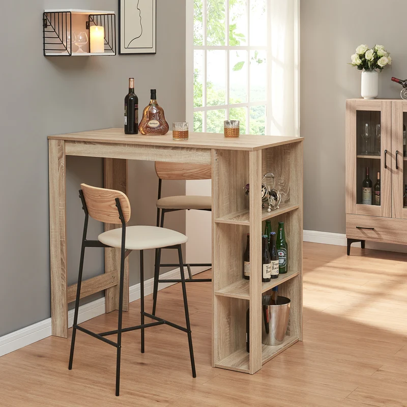 Mesa alta Danderyd 120x60x106 cm con 3 estantes [en.casa]