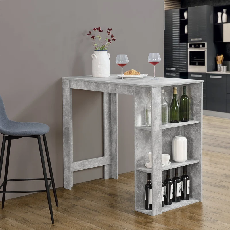 Mesa alta Danderyd 120x60x106 cm con 3 estantes [en.casa]