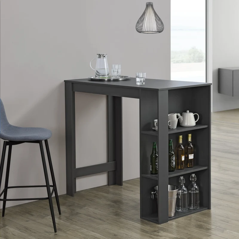 Mesa alta Danderyd 120x60x106 cm con 3 estantes [en.casa]