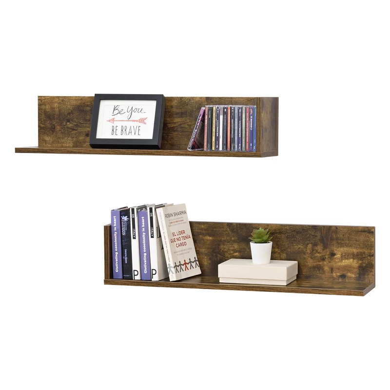 Estantería de pared Elverum 75 x 16,5 x 16,5 cm Juego de 2 unidades varios colores en.casa