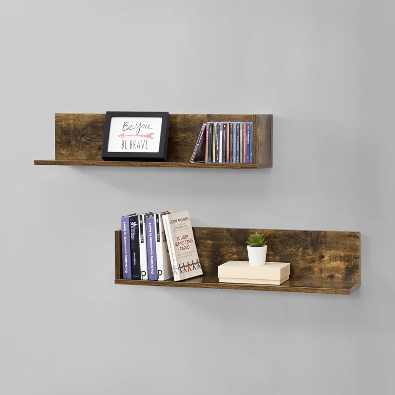 Estantería de pared Elverum 75 x 16,5 x 16,5 cm Juego de 2 unidades varios colores en.casa