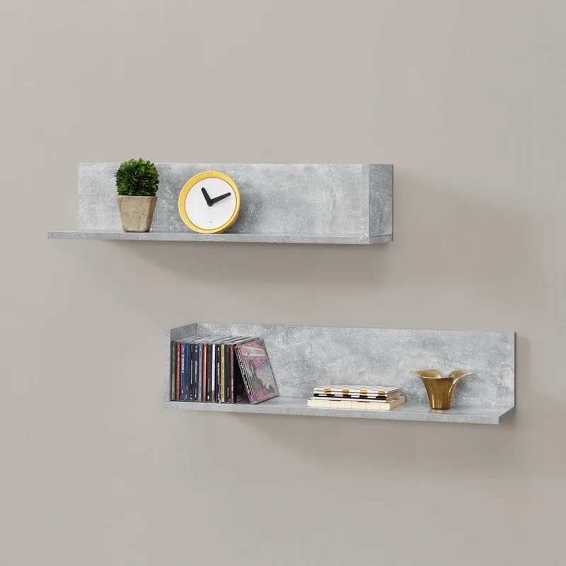 Estantería de pared Elverum 75 x 16,5 x 16,5 cm Juego de 2 unidades varios colores en.casa