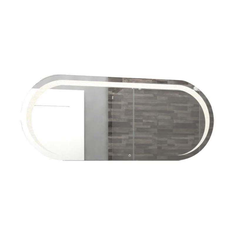 Espejo Rectangular Verón, Gris, con Luz LED y Botón Touch