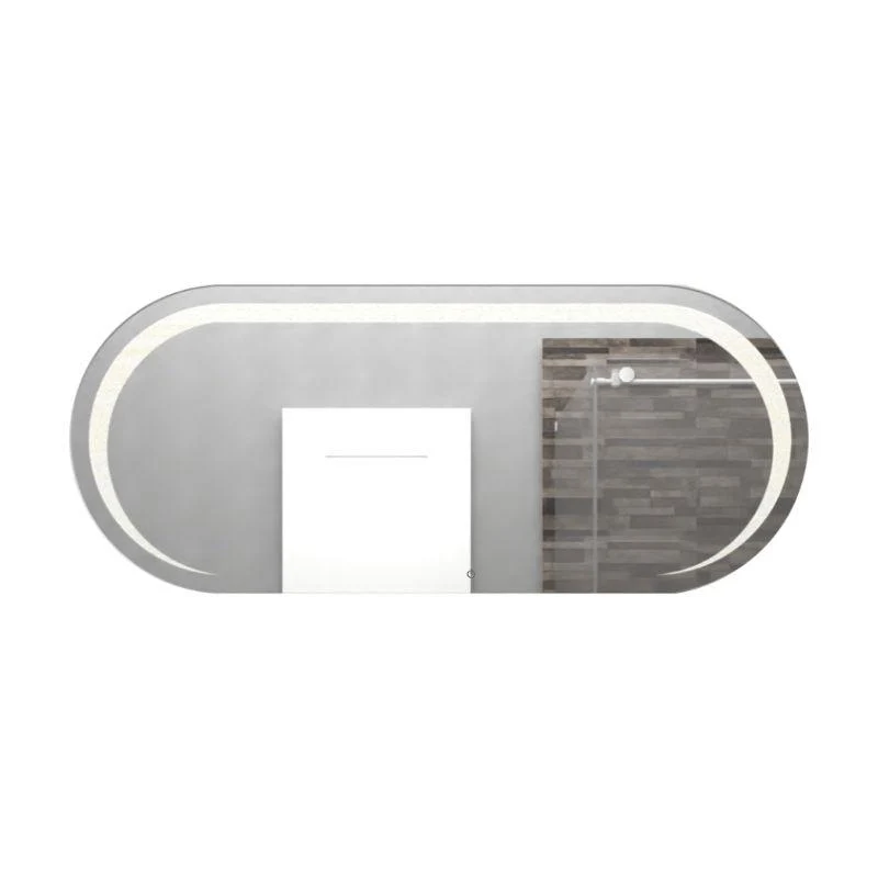 Espejo Rectangular Verón, Gris, con Luz LED y Botón Touch