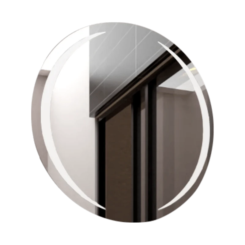 Espejo Circular Oliver, Gris, con Luz LED