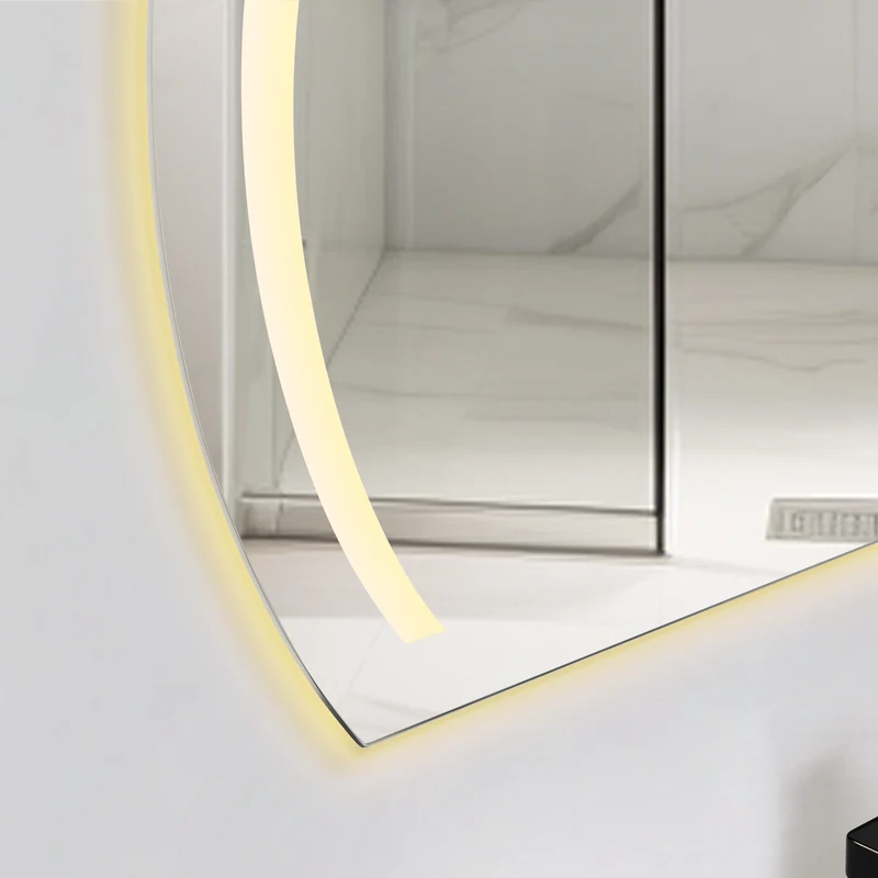 Espejo Rectangular Manson, Gris, con Luz LED