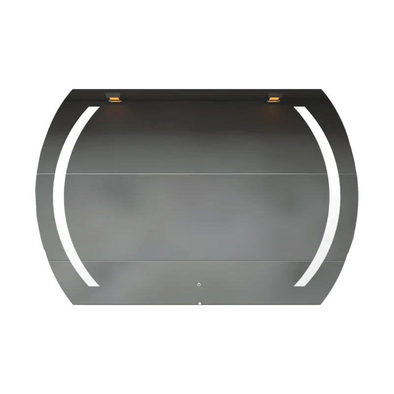 Espejo Rectangular Manson, Gris, con Luz LED y Botón Touch