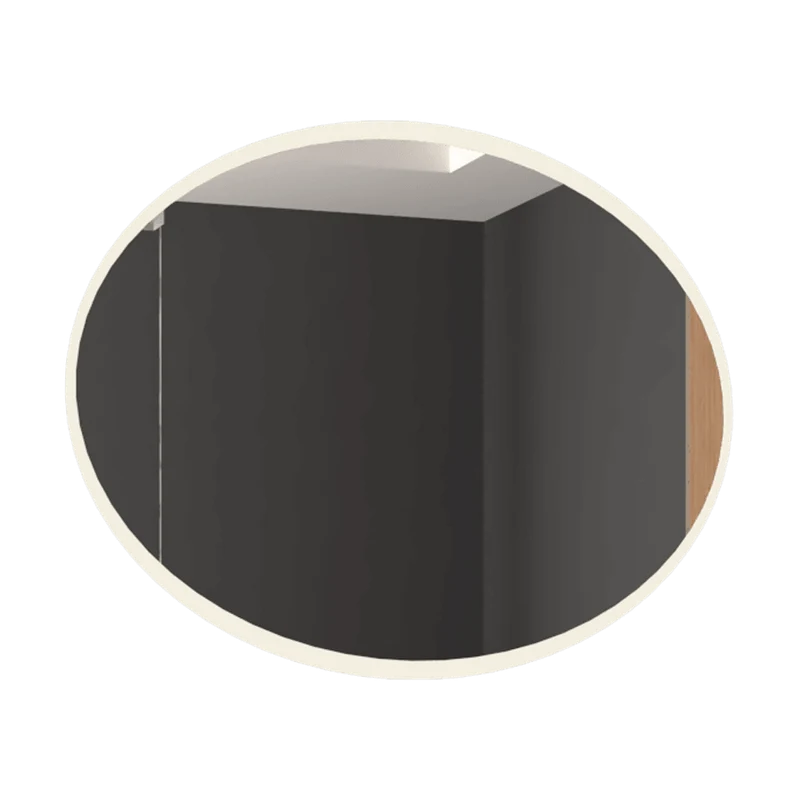 Espejo Ovalado Horus, Gris, con Bordes en Sandblasting