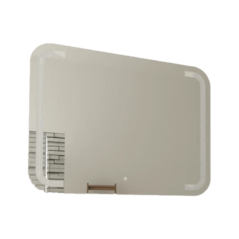 Espejo Rectangular Brown, Gris, con Luz LED y Botón Touch
