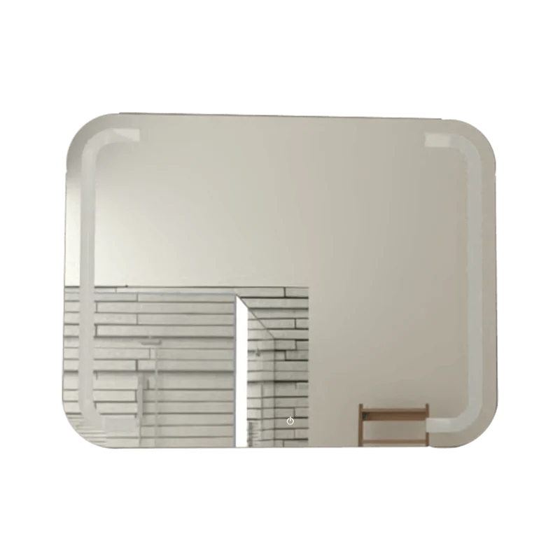Espejo Rectangular Brown, Gris, con Luz LED y Botón Touch