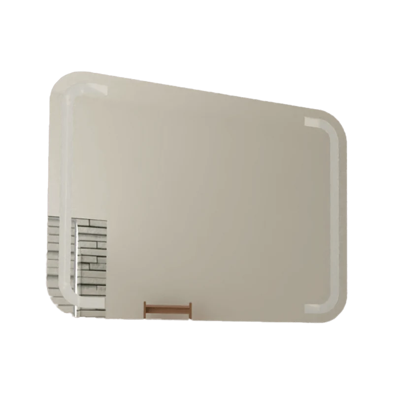 Espejo Rectangular Brown, Gris, con Luz LED