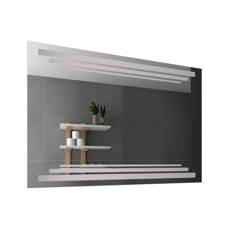 Espejo Rectangular Barú, Gris, con Luz LED