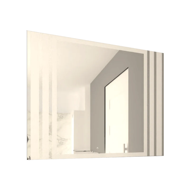 Espejo Rectangular Apolo, Gris, con Luz LED y Botón Touch
