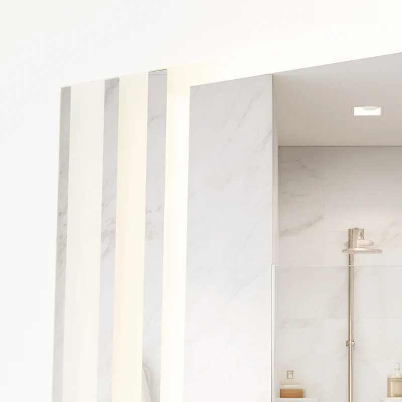 Espejo Rectangular Apolo, Gris, con Luz LED