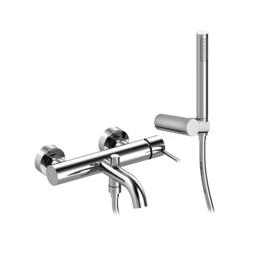 Miscelatore monocomando vasca esterno con accessori nero opaco